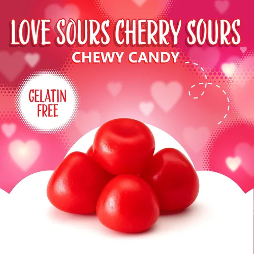 Miniatura 5 de Cherry Sours 36 mini paquetes Caramelos masticables a granel envueltos individualmente Bolas de cereza agria Caramelo antiguo para cuencos