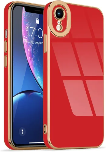 Miniatura 135 de Lafunda Diseñada para iPhone 13 Pro, fundas lujosas con chapado lindo para mujeres y niñas, elegante borde dorado, a prueba de golpes, TPU con funda