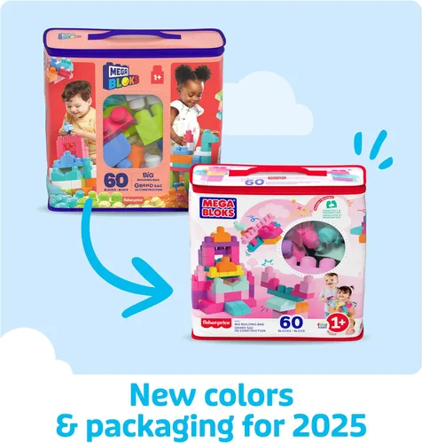 Miniatura 6 de Gran bolsa para construcción First Builders Mega Bloks, Rosado