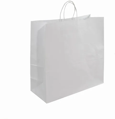 Miniatura 9 de JET PAPER BAGS - Bolsas grandes de papel blanco con asas de 18 x 7 x 18 pulgadas [25 piezas] ideales para llevar, comestibles, golosinas, venta al