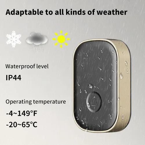 Miniatura 4 de Timbre inalámbrico, timbre inalámbrico para el hogar, fácil de instalar, 5 ajustes de volumen, 58 campanillas, rango de uso de 1000 pies, adecuado