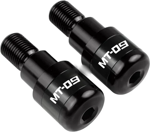 Motocicleta para Y&AMAHA MT09 MT-09 FZ-09 FZ09 2015-2019 CNC Agarres de manillar de motocicleta con logotipo (Color negro 1)