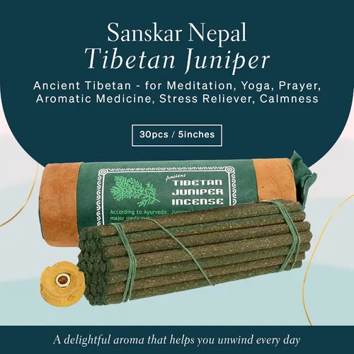 Miniatura 2 de Incienso de enebro tibetano antiguo para meditación, yoga, oración, medicina aromática, alivio del estrés, calma, paquete de 1, 30 varillas