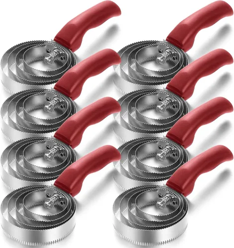 Miniatura 8 de Tanlade Paquete de 8 peines de curry para caballo, peine de curry de metal reversible, 4 anillos, acero inoxidable, peine de curry de primavera