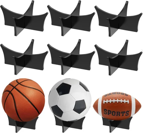 Miniatura 10 de CANIPHA Soporte de bola de acrílico - Soporte de exhibición para fútbol, baloncesto, fútbol, voleibol, rugby y más - Escaparate de trofeos