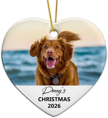 Miniatura 9 de Adorno de Navidad con foto personalizada 2025 para la familia, aniversario como el señor y la señora abuelos, carga cualquier imagen, cualquier foto