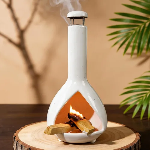 Miniatura 14 de MOUGIGI Soporte de cerámica prémium para palosanto y cuenco para difuminar, mini chiminea, quemador multiusos para palitos de salvia, conos