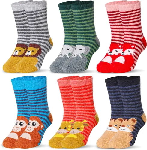 Miniatura 61 de Eocom 6 pares de calcetines de invierno cálidos de lana para niños y niñas