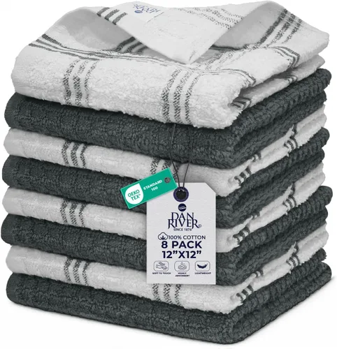 Miniatura 30 de DAN RIVER Paquete de 6 toallas de cocina de alta calidad, 100% algodón (16 x 26 pulgadas), súper suaves, altamente absorbentes, de secado rápido