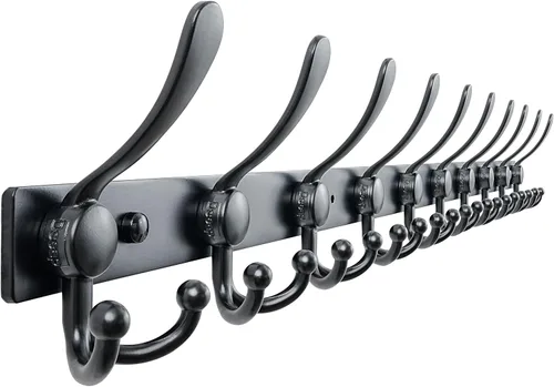 Miniatura 35 de Dseap - Perchero para montaje en pared, base resistente calibre 12 vs Flimsy de 0.039 pulgadas, ganchos sólidos antidesgarros, montaje en perno