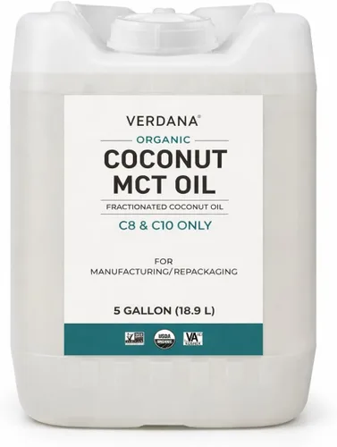 Miniatura 9 de Aceite de coco MCT orgánico certificado USDA Verdana – Aceite de coco fraccionado – Sin uso de semilla de palma – Kosher, grado alimenticio, sin