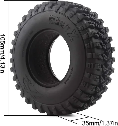 Miniatura 2 de INJORA Neumáticos RC 1.9 pulgadas 4 piezas RC Juego de neumáticos de goma para 1:10 RC Crawler Axial SCX10 SCX10 III AXI03007 D90 TF2 MST Tamiya