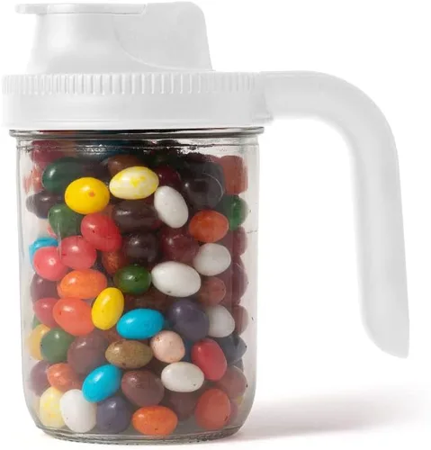 Miniatura 12 de Jarware 82686 - Juego de 2 tapas de boca ancha con boquilla para tarro de masón, color negro