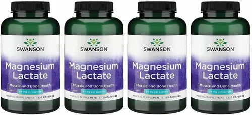 Miniatura 8 de Swanson Lactato de magnesio, suplemento mineral sin lactosa para apoyo a la salud muscular y ósea* - Suave con el estómago - Sin OMG y sin gluten