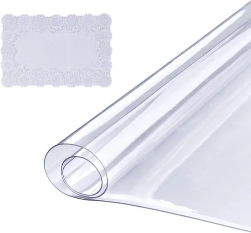Miniatura 21 de VEVOR - Cubierta de mesa de plástico, 36 x 60 pulgadas, protector de mesa transparente de 1.5 mm de grosor, tapete de escritorio transparente