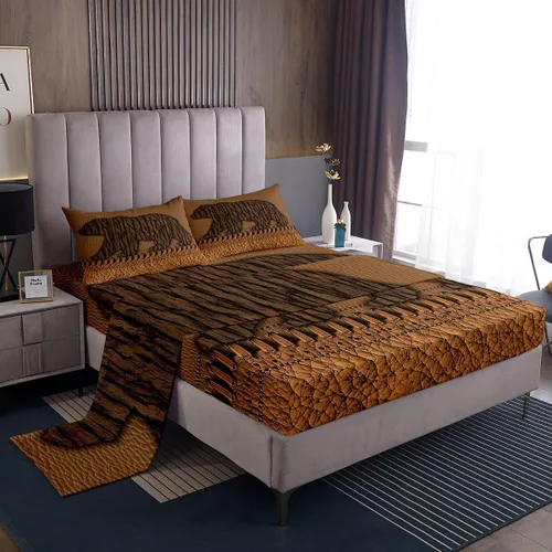 Miniatura 37 de Rustic Lodge - Juego de sábanas tamaño individual con diseño de oso y alce, diseño de retazos, color rojo y negro, a cuadros, ropa de cama de Multi