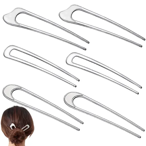 6 horquillas de metal en forma de U, horquillas francesas, tenedores vintage, kit de pasadores para moño, para mujeres y niñas, accesorios para el