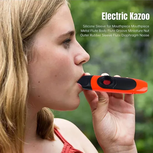 Miniatura 2 de Eléctrico, 4.3 Profesional con recogida y adaptador, Instrumentos musicales de tono ajustable, Kazoos coloridos con diafragmas de flauta, Boquilla