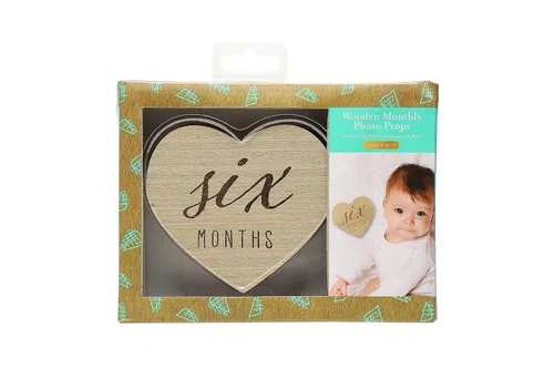 Miniatura 9 de Kate & Milo Juego de Tarjetas de Hitos de Bebé de Madera en Forma de Corazón – 1-12 Meses, Accesorio de Fotos Mensual Neutro en Género como Recuerdo