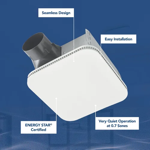Miniatura 2 de Broan-NuTone Ventilador de escape de baño – Fácil adaptación sin acceso al ático, ultrasilencioso 0.7 sones, 80 CFM, Certificado ENERGY STAR