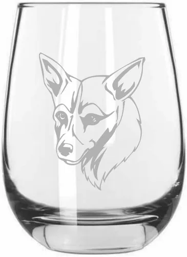 Miniatura 115 de Sakhalin Husky Dog - Copa de vino grabada personalizada de 15.25 onzas sin tallo