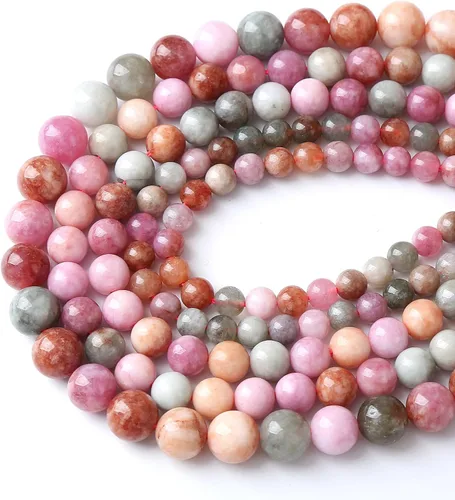 Miniatura 3 de 45 piezas de cuentas de piedra natural de arco iris de Alashan de 8 mm de ágata para hacer joyería, cuentas de piedra de 15" para pulseras