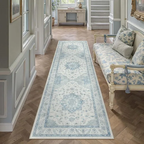 Miniatura 58 de PureCozy - Alfombra de área beige de 8 x 10, lavable, vintage, alfombra para sala de estar, dormitorio, gran alfombra suave retro de pelo bajo