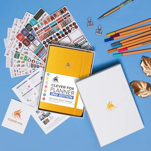 Miniatura 7 de Clever Fox Planner 2ª Edición – Planificador de Metas Semanales y Mensuales Colorido, Organizador de Gestión del Tiempo y Productividad, Sin Fecha