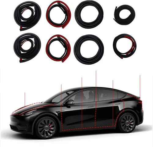 FASTCHE Kit de sellado de puerta de cuerpo completo para Tesla Model Y 2020-2023, adhesivos de goma insonorizados, accesorios exteriores (8 unidades)