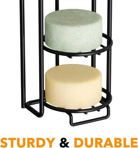Miniatura 6 de SpaceAid Soporte de barra de champú de 2 niveles para ducha, soporte de barra de jabón autodrenante para pared de baño y fregadero de cocina