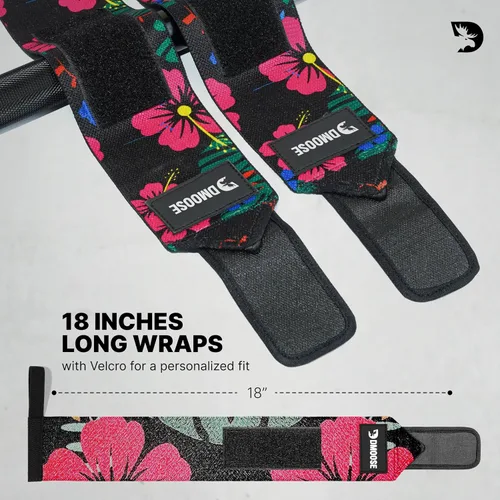 Miniatura 6 de DMoose Fitness Muñequeras para levantamiento de pesas de 18 pulgadas – Envoltura de gimnasio resistente con lazo para el pulgar para apoyo y alivio