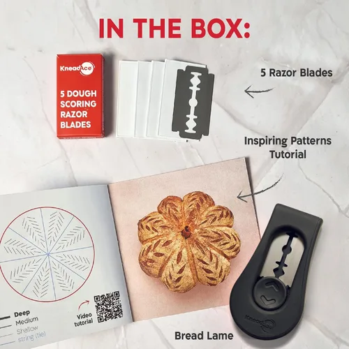 Miniatura 3 de KNEADACE Herramienta de puntuación de masa magnética mejorada, herramienta profesional de puntuación de masa con hoja extraíble, herramienta de pan