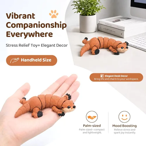 Miniatura 35 de Yipintang Criaturas Impresas en 3D Animales Flexibles - Juego de Animales Fidget de 7 Pulgadas para Decoración de Estantes (Pareja de León Adulto)