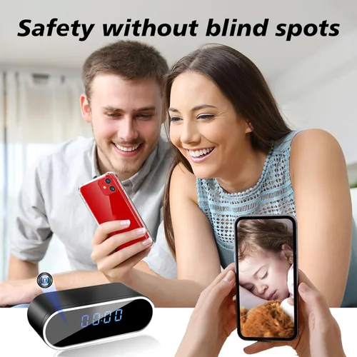 Miniatura 7 de NJINALW Cámara de reloj inteligente, WiFi HD 1080P Mini cámara inalámbrica con visión nocturna, detección de movimiento y visión remota, cámara