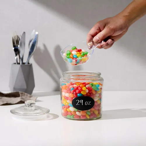 Miniatura 2 de KooK Tarros de almacenamiento de vidrio con tapas, 29 onzas (juego de 2), recipientes de cocina para azúcar, galletas, bolas de algodón, recipientes