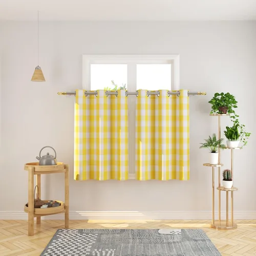 Miniatura 87 de Cortinas de 24 pulgadas de largo con diseño Buffalo Check Gingham Plaid para ventanas de cocina y baño, tratamiento para ventanas con 2 paneles