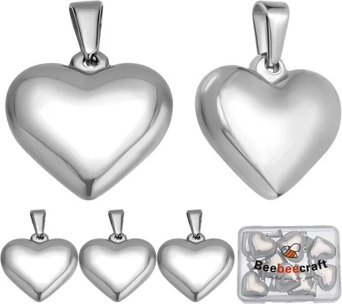Beebeecraft 1 caja de 18 quilates chapado en oro de latón/acero inoxidable corazón colgantes colgantes colgantes para el día de la madre, regalos de