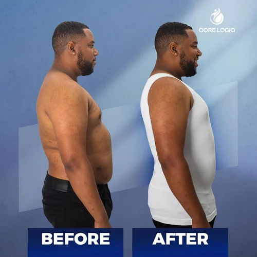 Miniatura 2 de QORE LOGIQ Camisas de compresión de ginecomastia para hombres, camiseta sin mangas adelgazante, moldeador de cuerpo, fajas para hombres, sujetador
