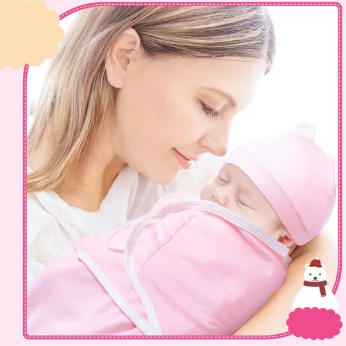 Miniatura 5 de VitalCozy Paquete de 8 mantas con gorro para bebés prematuros de 0 a 6 meses, de algodón, para recién nacidos, para recién nacidos, para recién