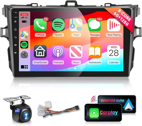 Miniatura 11 de Radio de coche para Toyota Corolla 2009-2013 estéreo de coche con Carplay inalámbrico Android Auto, pantalla táctil de 9 pulgadas 1080P DSP