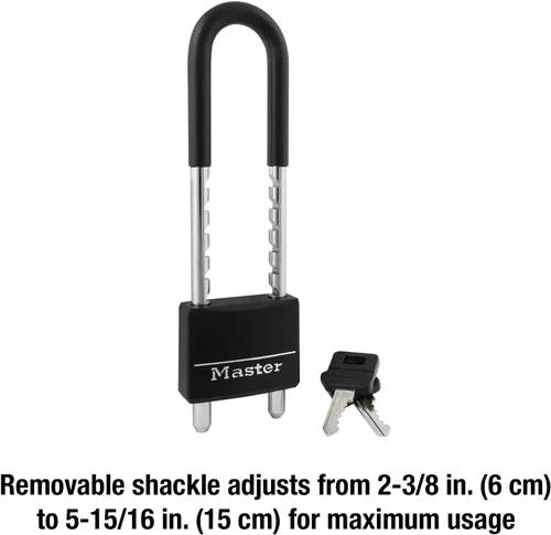 Miniatura 2 de Master Lock - 527D candado cubierto, grillete de 2 pulgadas y 6 pulgadas, negro, 527D