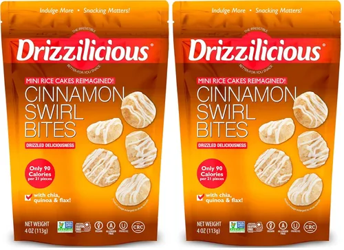 Miniatura 14 de Drizzilicious Mini Tortas de Arroz Sabor Tostada Francesa – Crisps de arroz, aperitivo saludable para adultos y niños, tortas de arroz saborizadas