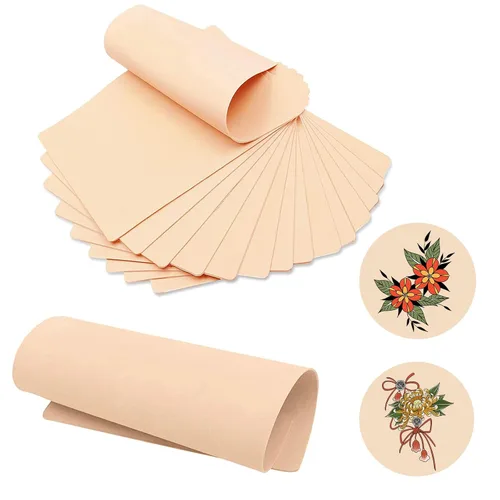 10 piezas de piel de práctica de tatuaje, piel falsa de doble cara de grado profesional para tatuajes (7.36 x 5.59 pulgadas), ideal para