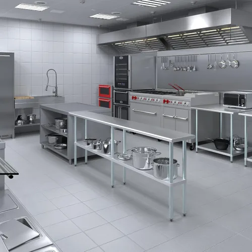 Miniatura 5 de AmGood Mesa de trabajo de acero inoxidable con estante inferior Preparación de alimentos NSF Estación de trabajo utilitaria