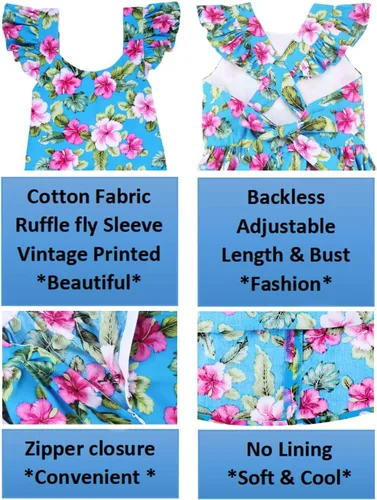 Miniatura 174 de Vestido de verano para niña, de algodón, con diseño floral