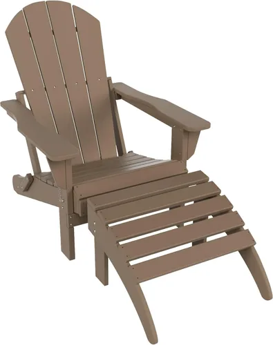 Miniatura 48 de WestinTrends Reposapiés otomano Adirondack para patio al aire libre, taburete de madera de polietileno para todo tipo de clima, ampliamente Azul