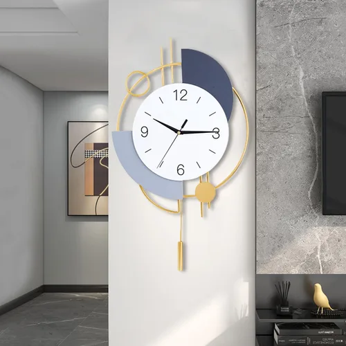 Miniatura 9 de Dankeit Relojes de pared decorativos con péndulo, cuarzo de calidad silenciosa, funciona con pilas, reloj de pared grande para sala de estar, Negro