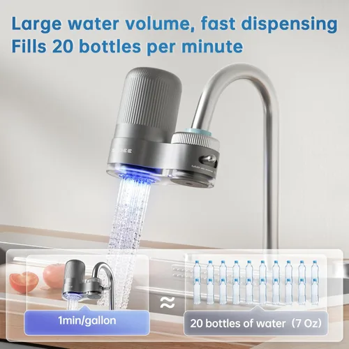 Miniatura 6 de Filtro de agua para grifo de fregadero, certificado NSF42, sistema de filtro de agua para montaje en grifo, elimina el cloro, el olor y los metales