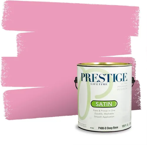 Miniatura 758 de Prestige Paints Pintura exterior e imprimación en uno, 1 galón, plano, coincidencia comparable de Valspar* Amber Rose*