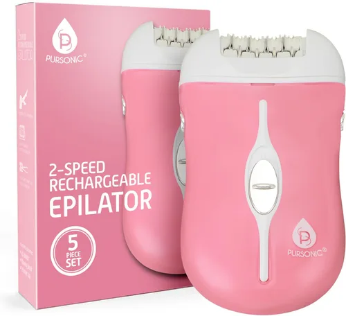 Pursonic Fe120P Depiladora inalámbrica con 40 pinzas, depiladoras recargables de 2 velocidades para mujeres, dispositivo compacto de depilación para